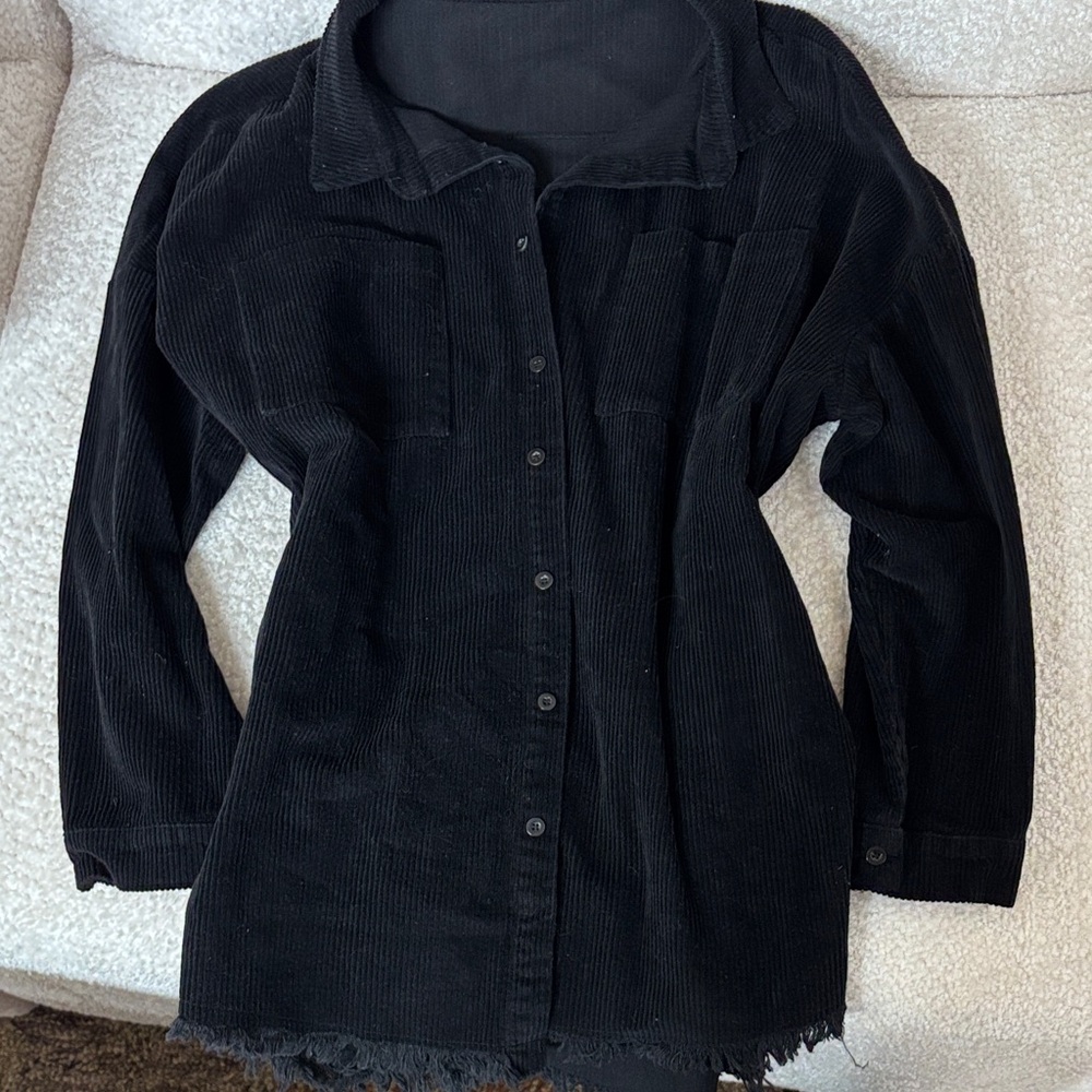 Boohoo Black Shacket Top
